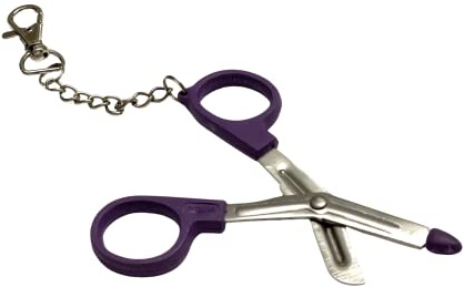 Mini Krankenschwestern-Schere mit Gürtelclip – lila/violett.