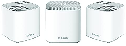 D-Link COVR-X1863 COVR AX1800 Whole Home Mesh Wi-Fi 6 System (3-Pack) (bis zu 600 m2, 2 Gigabit Ports, MU-MIMO, WPA3, Parental Controls, kompatibel mit Alexa und Google Assistant)