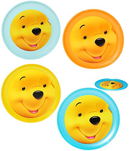 alles-meine.de GmbH 2 Stück Teller - Kinderteller - Winnie The Puuh - Bunte Farben - Ø 20 cm - aus Kunststoff Plastik - FLACH - Speiseteller/Plastikteller - bunt Geschirr..