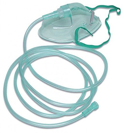 MASCHERA per OSSIGENOTERAPIA con tubo lungo antischiacciamento