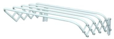 MSV, Stendibiancheria da parete estensibile e pieghevole, pratico e resistente in metallo per risparmiare spazio, ideale per uso interno ed esterno, 60 cm, colore metallizzato, accessorio per il bagno