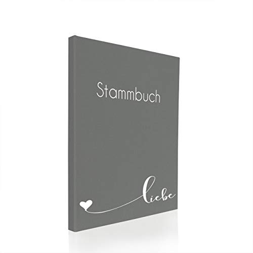 Hochzeitideal Stammbuch der Familie DIN A4 'Liebe' Leinen (dunkelgrau)