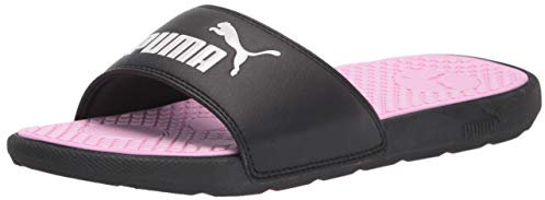 PUMA Femme Cool Cat Sandale Glissante, Noir/Blanc/Rose pâle, 36 EU