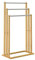 Porte-Serviettes en Bambou sur Pied avec 3 Barres Support pour Serviettes Étagère de Salle de Bain