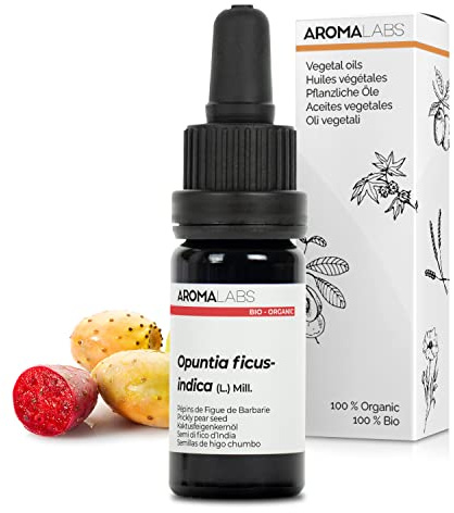 Pépins De Figue De Barbarie BIO (Opuntia ficus-indica) - 10 mL - Huile Végétale Vierge et Certifiée Cosmos - Aroma Labs - Made in France