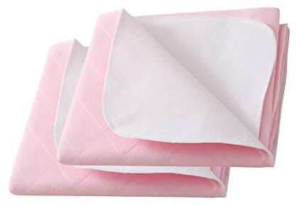 Beedsooth Inkontinenzunterlage Waschbar 86x132 cm 2er Set Rosa | Wiederverwendbar Bettunterlage Wasserdicht Atmungsaktiv Saugfähig Matratzenschoner für Kinder oder Erwachsene