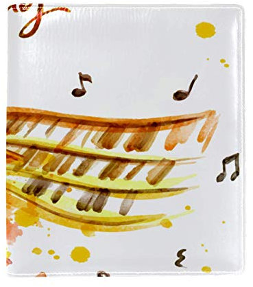 Yellow International Jazz Day dehnbarer Bucheinband, passend für die meisten Hardcover-Lehrbücher bis 22,1 x 16 cm, selbstklebender Stoff, Schulbuchschutz, waschbar und wiederverwendbar