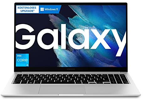 Samsung Galaxy Book 39,62 cm (15,6 Zoll) Notebook (Intel Core Prozessor i3, 8 GB RAM, 256 GB SSD, Windows 10 Home, Kostenloses Upgrade auf Windows 11) Mystic Silver