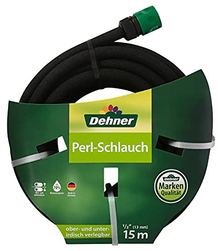Dehner Perlschlauch zur Bewässerung, Länge 15 m, 1/2 Zoll, schwarz