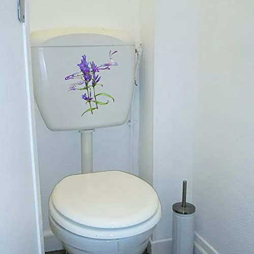 SHMAZ 18,4 * 23,3 Cm Antique Violet Gentiane Smog Dessin Animé Toilette Autocollant Maison Chambre Mur Décor