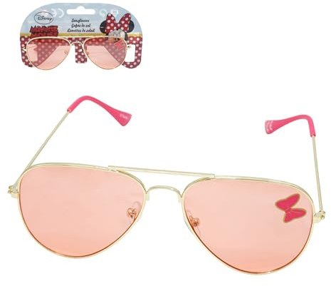 SRV Hub Disney Minnie Mouse Kids Sunglasses – UV400 Protection Toddler Sun Glasses with Metal Frame, Pilot Style Eyewear for Girls Age 3+, Holiday & Summer Outdoor Shades