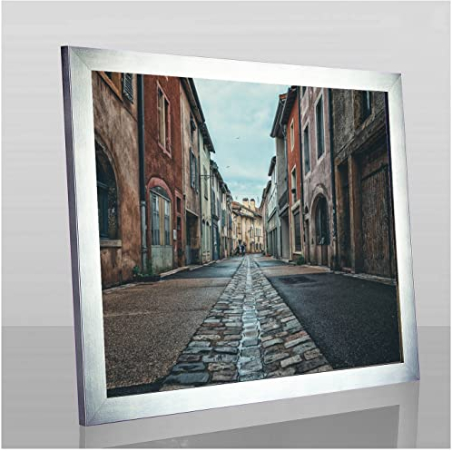 Orion Deluxe Bilderrahmen Posterrahmen 80x60 cm Puzzlerahmen Alu Geschliffen Dekor Antireflex Kunstglas Hintergrund Weiss