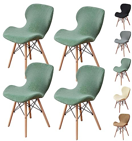 KCCRHIN Schalenstuhl Bezug Stuhlhussen 2/4/6 Er Set Stretch Moderne Stuhlüberzug Abnehmbar Waschbar Sitzbezug Für Esszimmerstühle Schwingstuhl Hochzeit Büro Bankette Partys Deko,Green 4pcs