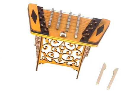 Ornamente für Musikinstrumente 1 Stücke Miniatur Hackbrett Modell Mit Fall Mini Musikinstrument Zubehör
