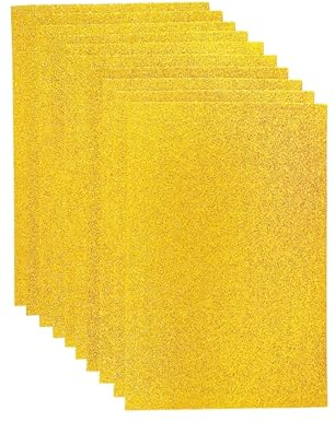 TIYGHI Filz Gewebe Glitzernde Bastelfilzstoffbögen mit 20 Farben zur Auswahl, 20 x 30 cm, 10 Stück/Packung for Party- und Feiertagsdekorationen (Color : Gold, Size : 20X30CM_150G)