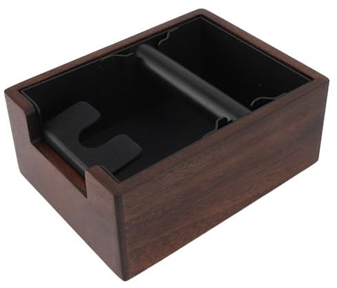 Coffee Knock Box, Löstagbar Kaffetampningsstation, Kaffesumplåda med Knockbar, Träkaffeknack med Halkfri Bas, återanvändbar Kaffesumpbehållare för Kaffemaskin