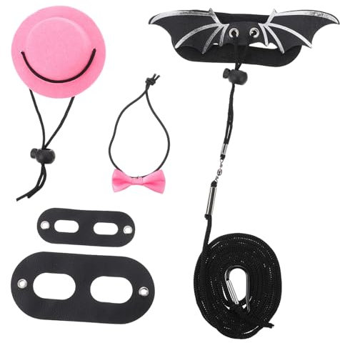 Supvox 2sätze Lizard Leash Mit Verstellbarem Reptilien-Geschirr Und Farbenfrohem Hut Für Eidechsen Und Bartagamen Für Outdoor-aktivitäten Und Geburtstagsfeiern