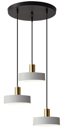 Hängeleuchte Esstisch Pendelleuchte Metall, 3000K 6000K, LED Runde Deckenleuchte Deckenlampe Nordic Ring Abgehängt Verstellbar Hängelampe Kronleuchter für Esszimmer Wohnzimmer Restaurant (weiß)