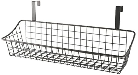 MagiDeal Hanging Wall Basket Multifunctional Metal Wire Organizer Basket over Cabinet Door Basket for Bathroom Garage Pantry Laundry, 12x6x40cm