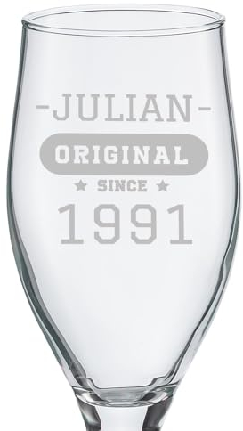 Wanapix | Copa de Cerveza Personalizada | 32 cl. | Vaso de Cerveza Grabado con Nombre y Año | Copas Ecológicas Libres de Plomo | Regalo Original para Cerveceros | Original since