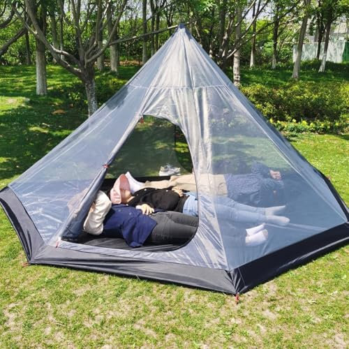 Camping Innenzelt, 4 Jahreszeiten Outdoor Wasserdicht Sommer Mesh Zelt, Shelter Wandern Innen Zelt Atmungsaktives Zelt Moskitonetz Zelt für Camping, Abenteuer (L)