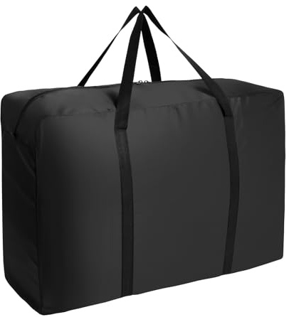 AiQInu Bolsa Almacenaje Ropa Grande 150L, Plegables Bajo Cama Bolsas para Guardar Ropa con Manillar, Impermeable Bolsa de Almacenamiento de Temporada, Edredones, Mantas, Moverse o Viajar, 420D