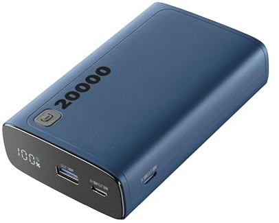 Cellularline - Elite 20000 - Caricabatteria Portatile - Capacità di 20000mAh - +144 ore di ricarica extra - 1xUSB OUTPUT: 18W Adaptive Technology - 2xUSB-C INPUT: 18W/ OUTPUT: 20W PD - Blu