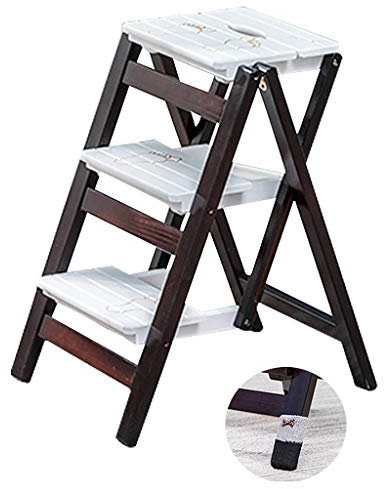 SIAMZYWV Tritthocker, Klapptrittleiter, Fußhocker, Holzhocker, Holzleiter, Klapptritthocker, Dachboden, Küche, Büro, Treppe, Stuhl, Lagerregal, Haus, Gartenwerkzeug, Sicherheitstrittleiter