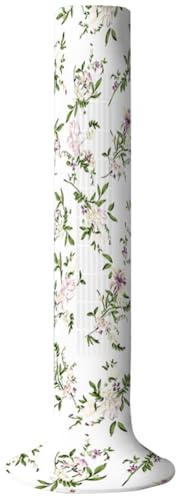 CREATCABIN Housse Protection Anti Poussière pour Ventilateur Tour Housse Protection Ventilateur Vertical Housse Anti Poussière Ventilateur sur Pied Motif Floral Blanc pour Décoration 125x60cm