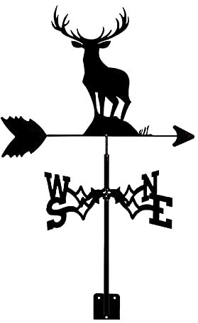 Wetterfahne, Hirsch, Windrichtungsanzeiger, Wetterfahne, Messwerkzeuge, Edelstahl, langlebige Windfahne mit Rostschutzbeschichtung für Garten, Terrasse, Hofdekoration