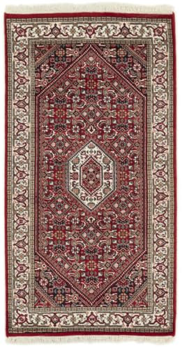 Nain Trading Indo Bidjar 71x142 Handgeknüpft Orientteppich Läufer Teppich Wolle Indien