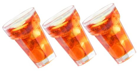 Alasum 3pcs Mini Lemon Juice Drink Model Scale Resin Fake Food for Doll House and Kitchen Scene