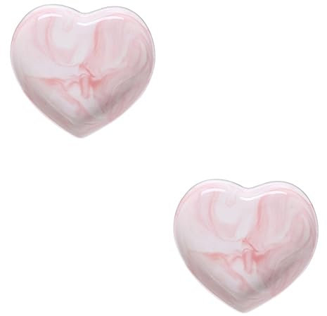 GUHPZA 2pcs Heart Shape Fruits Couples Gift Wedding Favors Tableware Ceramic Jewelry Holder Dish Noodle Bowl Heart Shaped Plates Sushi Gift Bridal Pink Fruit Dish Lovers Dessert