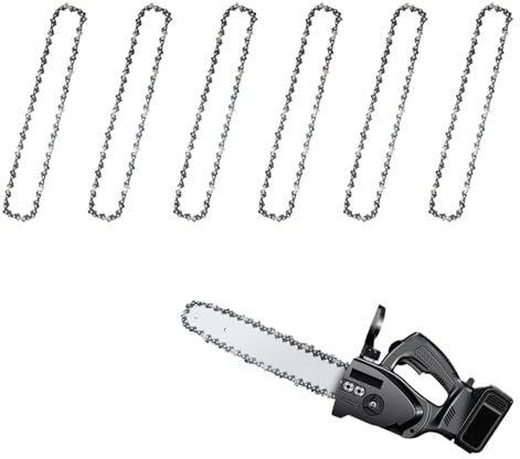 6 piezas 8 Pulgadas Cadena de Motosierra,Cadenas de Sierra,Cadena de Sierra Duradera,repuesto de cadena de sierra,mini cadena de motosierra,Adecuado para cortar madera, árboles de jardín, etc.