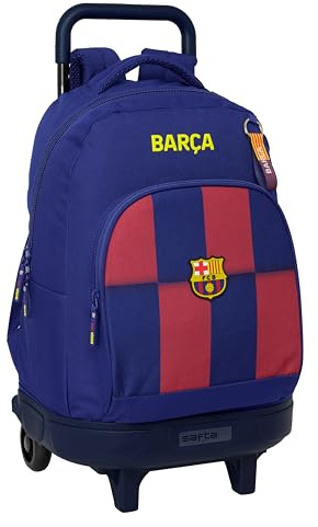 SAFTA F.C. Barcelona 1ª EQUIPACIÓN 25/26 - Mochila Grande con Ruedas, Compacta, Extraíble, Ideal para Niños de Diferentes Edades, Cómoda y Versátil, Calidad y Resistencia, 33x22x45 cm
