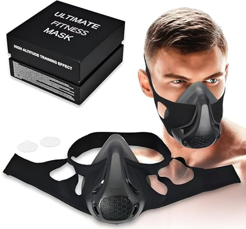 LQLXLY Maschera per allenamento ad alta quota, 24 livelli di resistenza respiratoria, colore nero, attrezzatura per allenamento cardio Ultimate Fitness