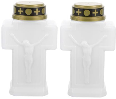 ASAKKURA 2pezzi Candela Elettrica Senza Per Giardino e Cimitero Lampada Commemorativa Resistente Atmosfera Incantevole e Decorativa Per Ricordi Speciali