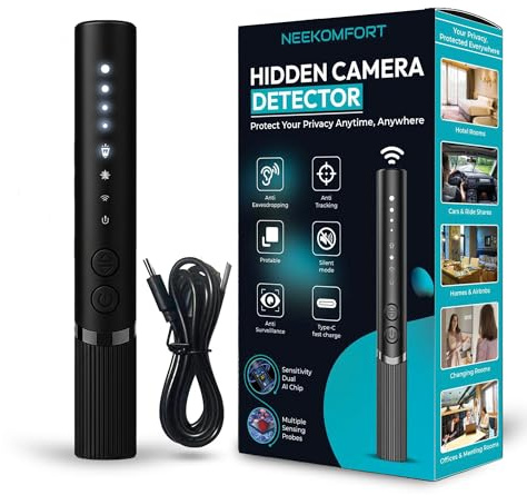 Detectores de cámara oculta y detector de rastreador GPS con escáner de señal RF, resolución avanzada de problemas ocultos y cámara, detector de errores anti-espía y detector GPS para el hogar y la