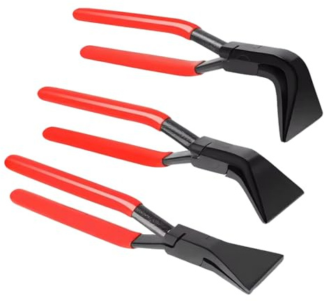 3-TLG Falzzange 45° 90° 180° Grad, Mini Blechzangen Set Abkantzange Blechzange Breit 22 mm Spengler Werkzeug Dachdecker Werkzeug zum Biegen und Glätten von Blechen, Kohlenstoffstahl schwarz brüniert