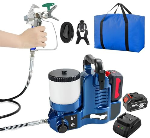 Spruzzatore portatile senza aria per vernice, 500 W, senza fili, ad alta pressione, 1,1 l/min, per vernici e vernici in lattice