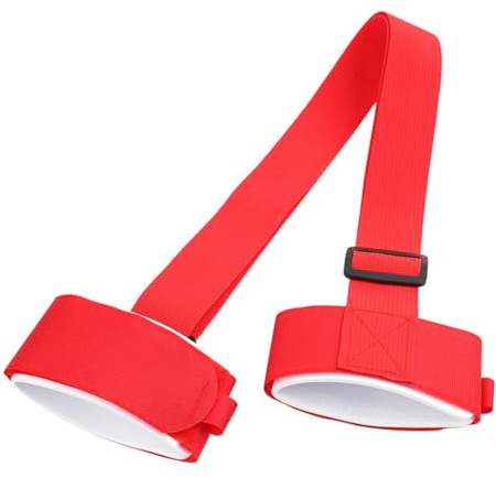 OIXYEY Cinghia Di Trasporto Per Sci, Accessori Da Sci, Con Tracolla Imbottita E Regolabile Per Il Trasporto Di Sci E Bastoncini, Accessori Da Sci, Regalo Di Natale Ideale (Rosso)