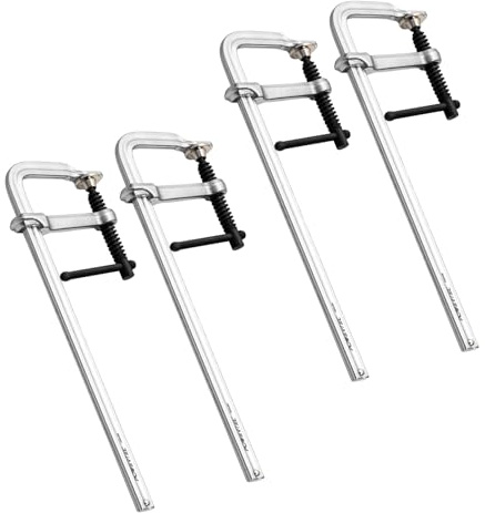 POWERTEC Heavy Duty 12 F Style Bar Clamps, 3-5/8 Throat, 480 lb Clamping Force – Woodworking, Cabinetry, Welding & Workshop Use, 4 Pack (72339-P2)
