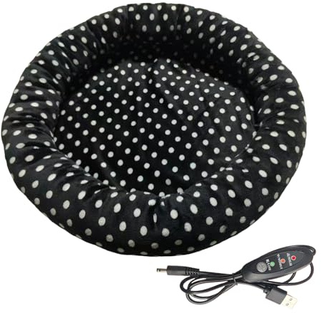 caiduos Cuccia Riscaldata per Gatti | Tappetino Riscaldante Regolabile a 3 Livelli USB - Morbido Di Riposo Per Animali Domestici - Per Gatti Cani Cuccioli Conigli Da Esterno Inverno Sonno Freddo