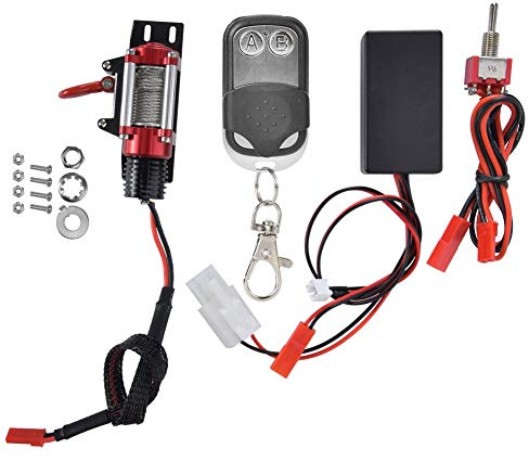 Cabrestante de metal para coche SustVita RC con control remoto, límite de carga de 2,5-3 kg, construcción de metal, compatible con orugas de escala Axial SCX10 90046 D90/1/10