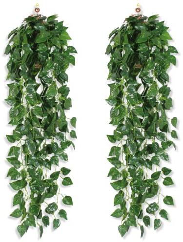 DabbOo 2 PCS Lierre Artificiel Plante Artificielle Exterieur Plante à Suspendre Artificielle pour la Décoration de la Maison, Les Couronnes, la Belle Décoration de Pièce, Les Mariages et Plus Encore