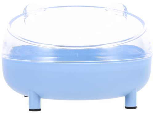 Kisangel Caja de Baño para Hámster Pequeña Azul, Bañera Reutilizable de Plástico Transparente, Suministros para Mascotas Pequeñas, Baño Diario Antisalpicaduras para Chinchillas y Roedores