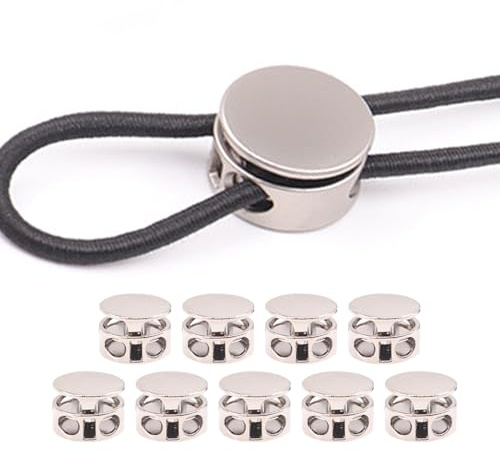 Fjädersnoddslås, fjädergungar, vippstift av zink, paracord lås vippor för säker hållning, robust sladdklämma, vippstängning, vit, Se référer au descriptif, Se beskrivningen