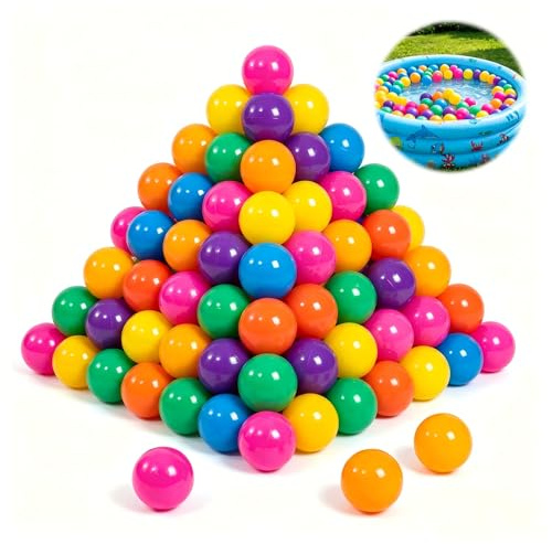panemy Flerfärgade plastbollar, 50 stycken, BPA-fria, 5,5 cm, 7 blandade färger, babybollar, färgglada lekbollar för barnpoolen (sju färger)