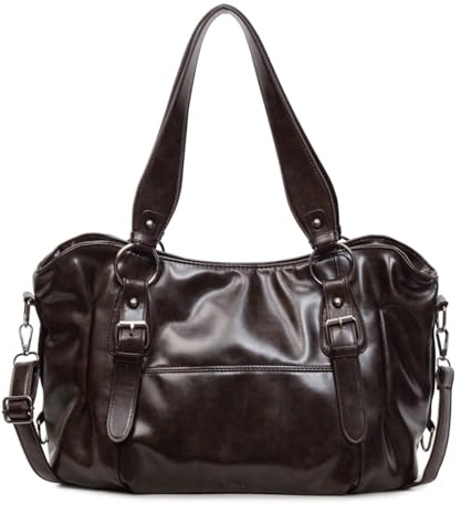 DASICHE Große Handtasche Damen Weichem Kunstleder – Vintage Y2K City Bag, als Umhängetasche & Schultertasche mit Handgriff & Schultergurt, ideal für Schule, Business & Reise