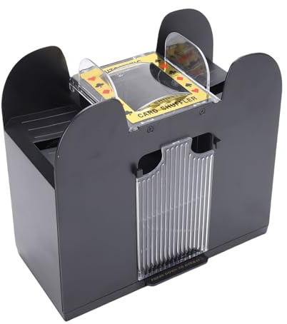 XUXHOU Automatisk Kortblandare, 6-däcks Batteridriven Elektrisk Pokerblandare med Tyst Drift, för Hemfestresor och Kasinokortspel